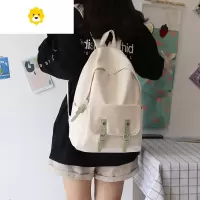 FENGHOU新品NR日系学院帆布双肩包女书包简约纯色大学生背包女双肩百搭
