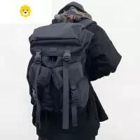 FENGHOU日系原宿街头潮流抽绳双肩包男潮牌大容量旅行电脑背包女学生书包