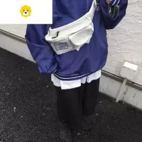 FENGHOUYANS 2021韩国INS日系百搭工装斜跨包帆布包胸包腰包学生男女款腰包男