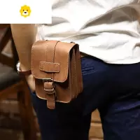 FENGHOU男包 潮流5.5寸手机胸包男士穿皮带腰包多功能休闲挂包疯马皮腰包男