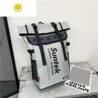 FENGHOU香港潮牌双肩包男大容量个性反光背包高中大学生书包女电脑旅行包