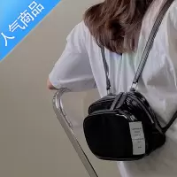 封后明星同款双肩包女2022新款小众方形可爱纯色百搭休闲黑色书包背包学生书包