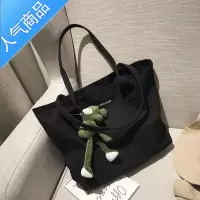 封后帆布包女2021新款单肩ins中包大学生上课书包韩版简约百搭手提袋学生书包