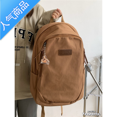 封后美式复古ins高中学生双肩包女oldschool大容量初中生书包帆布背包学生书包