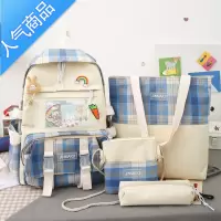 封后ins书包女韩版高中学生初中生小学生森系女大容量背包简约双肩包学生书包