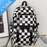 封后书包女大学生简约格子高颜值高中学生初中生新款男生大容量双肩包学生书包