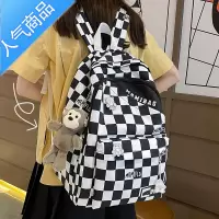 封后格子书包女初中生高颜值高中生大容量双肩包小学生小清新轻便背包学生书包