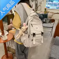封后减负护脊大容量少女书包宽肩带女初中生背包高中大学生帆布双肩包学生书包
