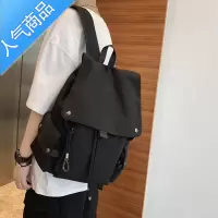 封后ins港风书包女韩版日系高中大学生背包初中生百搭翻盖抽绳双肩包学生书包