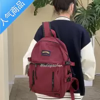 封后韩国ins小众原创学生双肩包书包盐系简约大容量工装原宿电脑背包学生书包