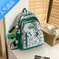 封后初中生书包女ins风小众原宿涂鸦设计感双肩包大学生大容量背包夏书包学生