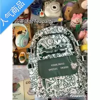 封后书包女韩版ins风小众涂鸦设计休闲学生双肩包 日系复古大容量背包书包学生