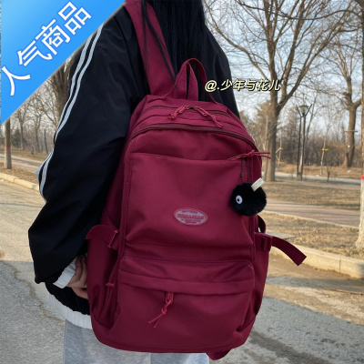 封后书包女大学生原创小众感设计ins日系大容量双肩包初高中学生背包书包学生