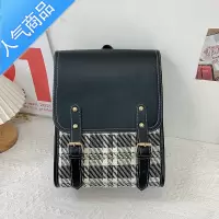 封后学院风格纹双肩包原创小众初高中学生书包女2022新款森系旅行背包
