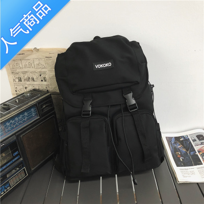 封后大容量双肩包女大学生韩版潮酷旅行背包港风时尚高中书包男书包学生