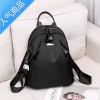 封后背包女2022新款网红休闲时尚韩版百搭轻便防水牛津布黑色双肩包女
