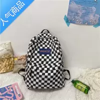 封后书包女初中生大学生ins超火棋盘格双肩包高中韩版日系旅行背包男书包学生