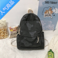 封后新款书包女初中生小众设计感背包休闲小熊卡通可爱高中学生双肩包书包学生