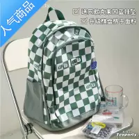 封后日系格子书包男女 韩国ins中性风休闲百搭学生双肩包大容量背包潮书包学生