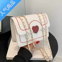 封后包包2022新款包包白色爱心小众方包百搭迷你斜跨包质感链条包女斜挎包