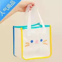 封后ins少女韩版卡通透明手提包可爱小熊休闲果冻沙滩包学生手拎包女女斜挎包
