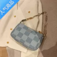 封后今年流行感链条腋下麻将小包包2022新款牛仔腋下斜跨包女夏季女斜挎包