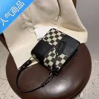 封后棋盘格手提小包包女2022夏季新款感小众斜挎包百搭单肩小方包女斜挎包