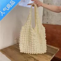封后小白兔几 洋气云朵泡芙花朵单肩包女2022新款夏帆布包简约手提包