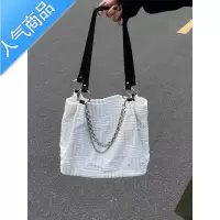 封后小众横竖纹大容量托特单肩包包女2022新款简约百搭链条手提通勤包