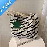 封后包包女2022新款夏单肩腋下包大容量托特包学生上课手提白色帆布包女包