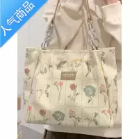 封后大容量大包包女2022新款质感帆布印花单肩包简约百搭托特包