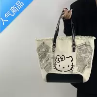 封后小众可爱y2k辣妹腋下包包女2022新款刺绣帆布包休闲百搭单肩包潮