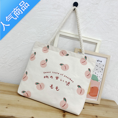 封后帆布包女大学生上课简约百搭手提布袋手拎日系ins韩版文艺单肩包