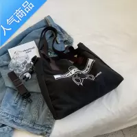 封后大容量包包女2022新款百搭帆布单肩包斜挎包大学生上课通勤托特包