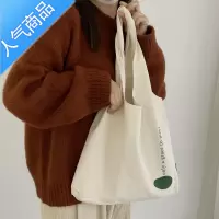 封后春夏爆ins小众日系上课通勤帆布包包单肩大容量布袋女白女包