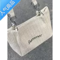 封后韩国!复古易梦玲同款包包女斜挎包编织单肩刺绣字母托特包夏学生
