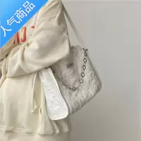 封后大容量托特包包女2022夏季新款褶皱帆布包百搭休闲链条单肩手提包