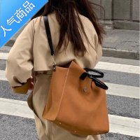 封后黑哥同款秋冬磨砂加拉链复古超大容量手提包单肩斜挎大包2022新款女包