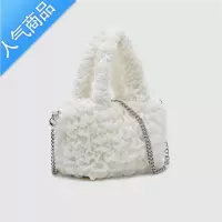 封后UR2022夏季新品甜美褶皱手提包休闲时尚链条包小众单肩斜挎水桶包女包