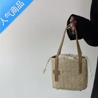 封后韩代chic草编包包女2022新款文艺复古编织包百搭菜篮子单肩斜挎包