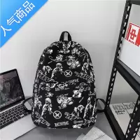 封后涂鸦反光书包学生高街设计男ins背包大容量双肩包女