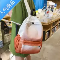 封后香港潮牌ins风学生日系背包古着感少女渐变森系百搭双肩包女书包学生书包