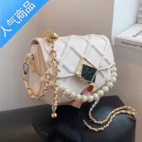 封后质感小众包包女夏季2022新款时尚菱格女包百搭珍珠金球链条斜挎包女斜挎包