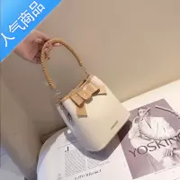 封后感2022春夏新款小众设计蝴蝶结拼色水桶编织手提单肩斜挎包女手提包