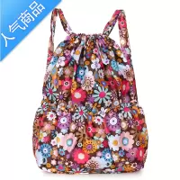 封后日韩新款尼龙防水印花时尚双肩包旅行背包户外运动抽带购物包女包