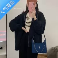 封后2022网红同款复古时尚牛仔链条马鞍包休闲百搭单肩腋下手提包女女斜挎包