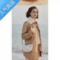 封后polene小众荔枝纹豌豆包马鞍包Tonca半月包单肩斜挎包女女斜挎包