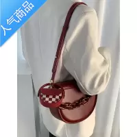 封后马鞍包包女2022新款潮感小众轻奢红色婚包夏季百搭斜挎链条包女斜挎包