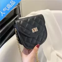 封后百搭ins斜挎包包女2022新款潮时尚马鞍包法式小众单肩菱格链条包女斜挎包