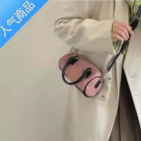 封后 2022小众新款女包锁扣可爱拼色圆筒包单肩斜挎迷你手提小包女斜挎包